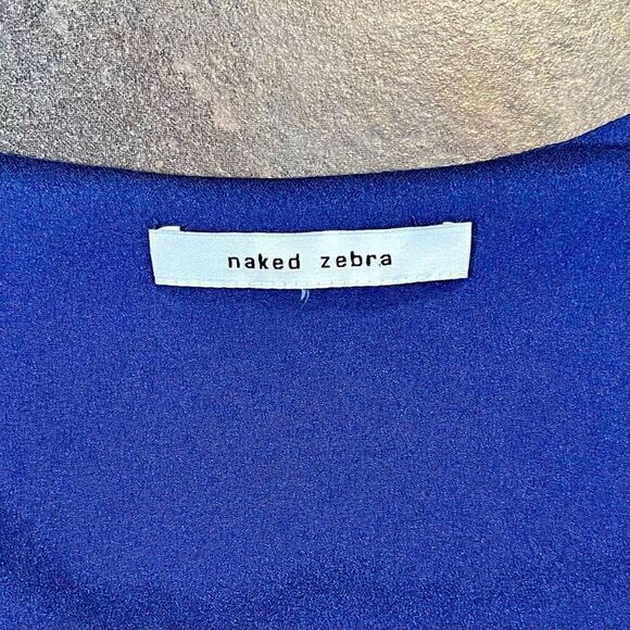 Naked Zebra Blue Tank Tie Waist Mini Dress - Picture 9 of 11